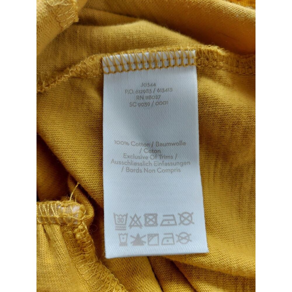 Boden Ayla Top Womens UK 12 US 8 Mustard Short Sleeve V Neck Crochet Tassels - Picture 10 of 11